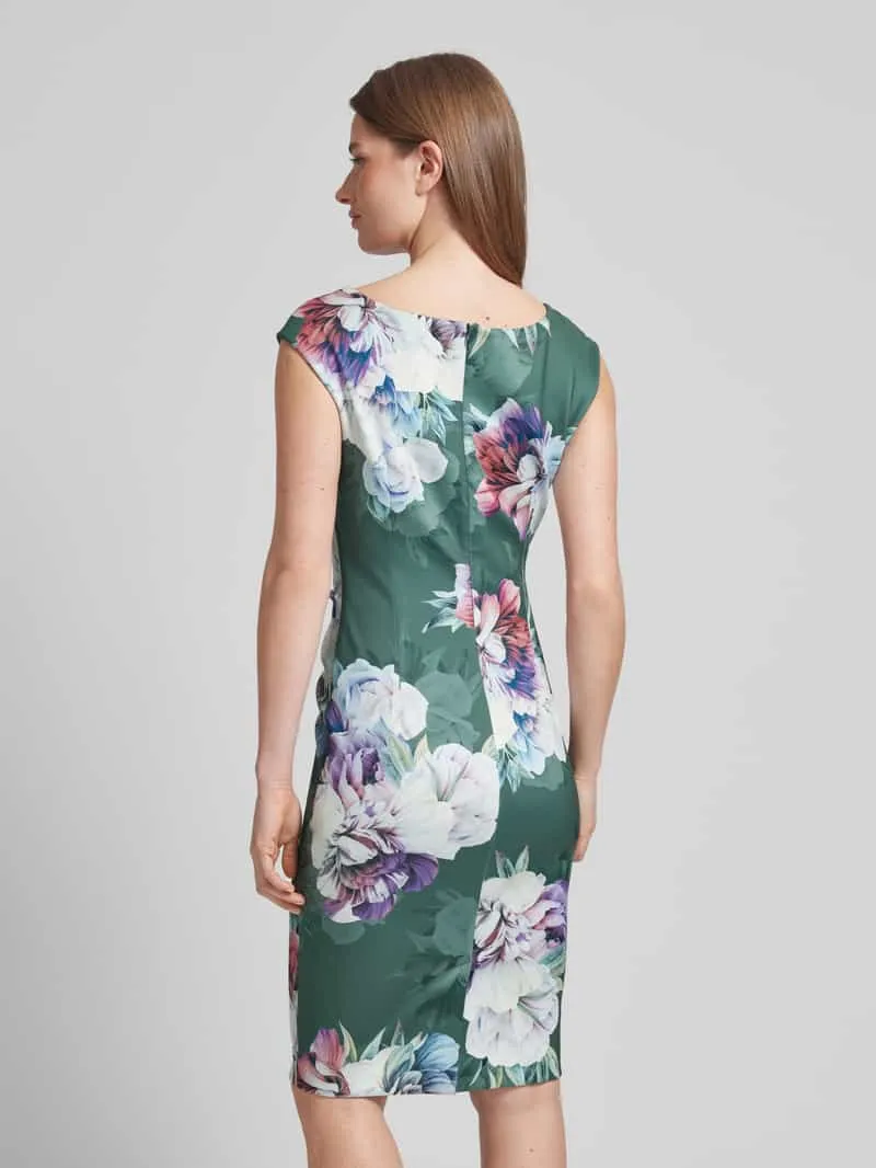 Swing cocktailjurk met bloemenmotief groen, foto 3