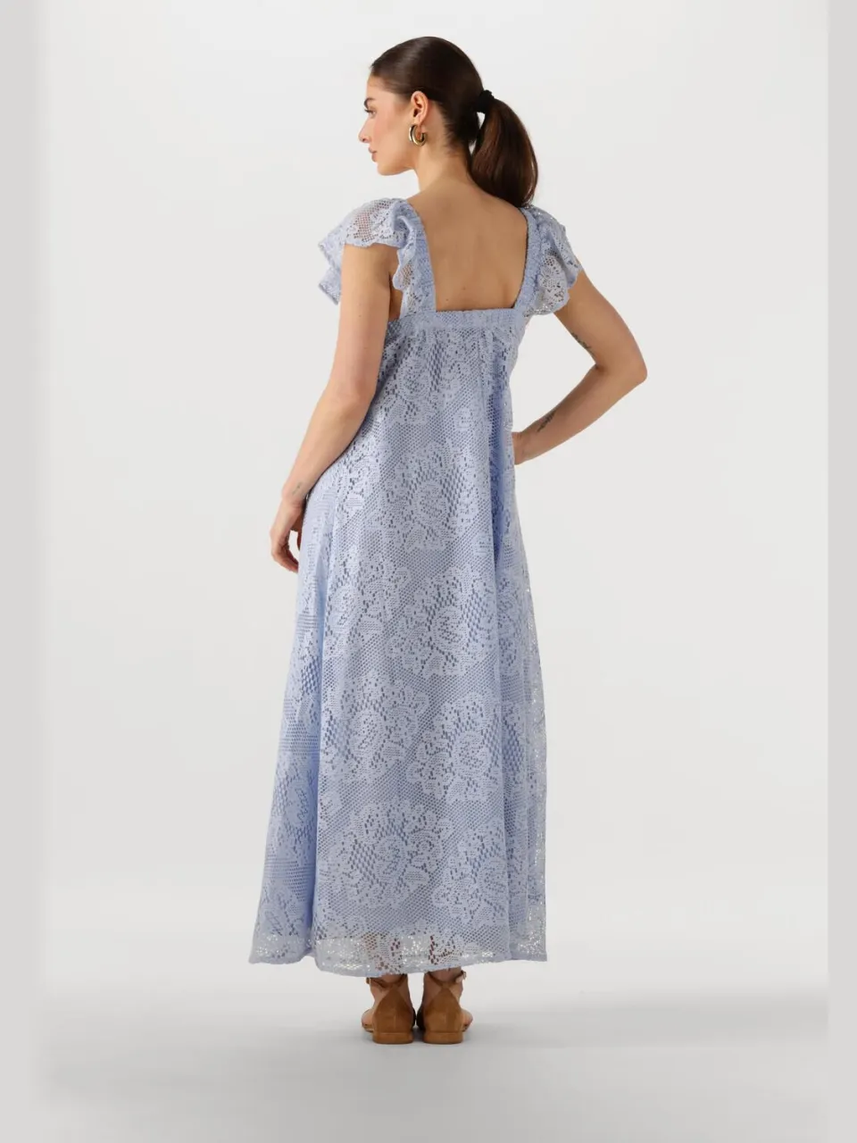 Lollys Laundry Dames Jurken Milanll Midi Dress Sl - Lichtblauw, foto 3