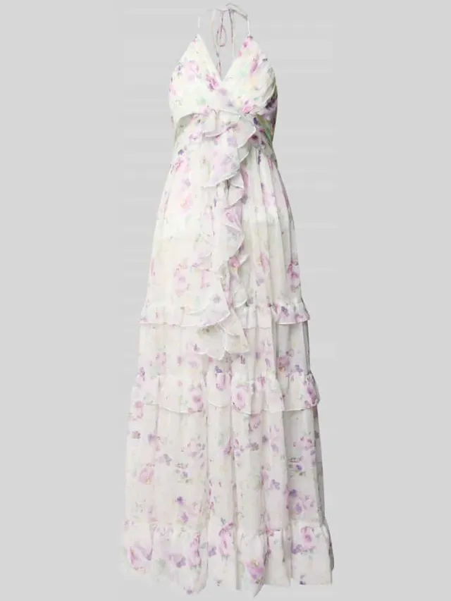 ADLYSH regular fit midi-jurk met ruches lila, foto 2
