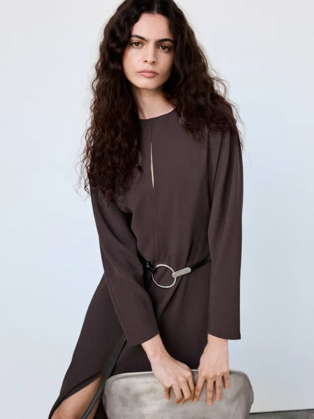 Mango midi jurk - bruin, foto 5