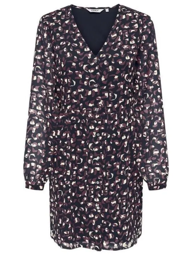 Only Korte Jurk Only Button Blauw