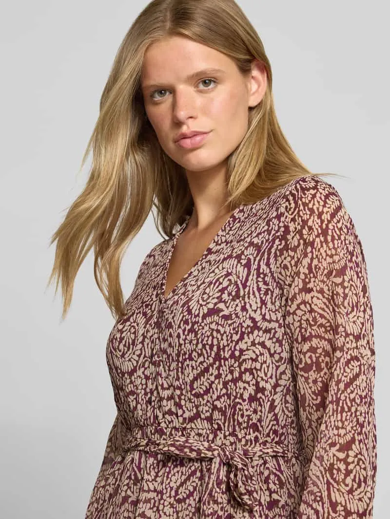 Only Getailleerde blousejurk met all-over motief model 'CERA' oudroze gemêleerd, foto 3