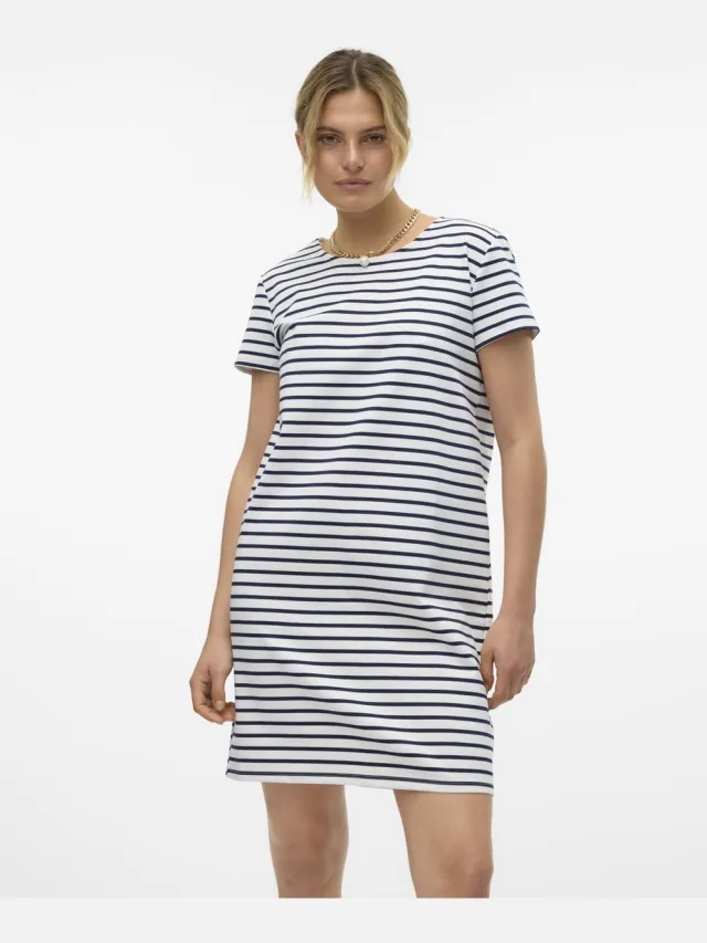 Vero Moda VMABBY SS SHORT ZIP DRESS JRS NOOS - Dames - Mini jurken Snow White