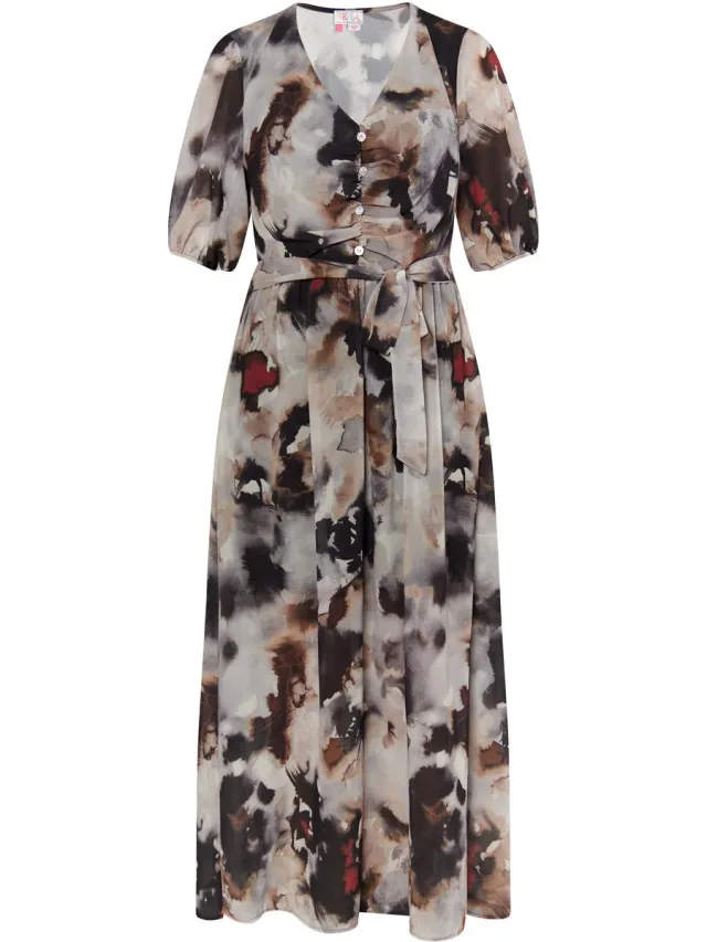 IZIA Kleid Schwarz Mehrfarbig
