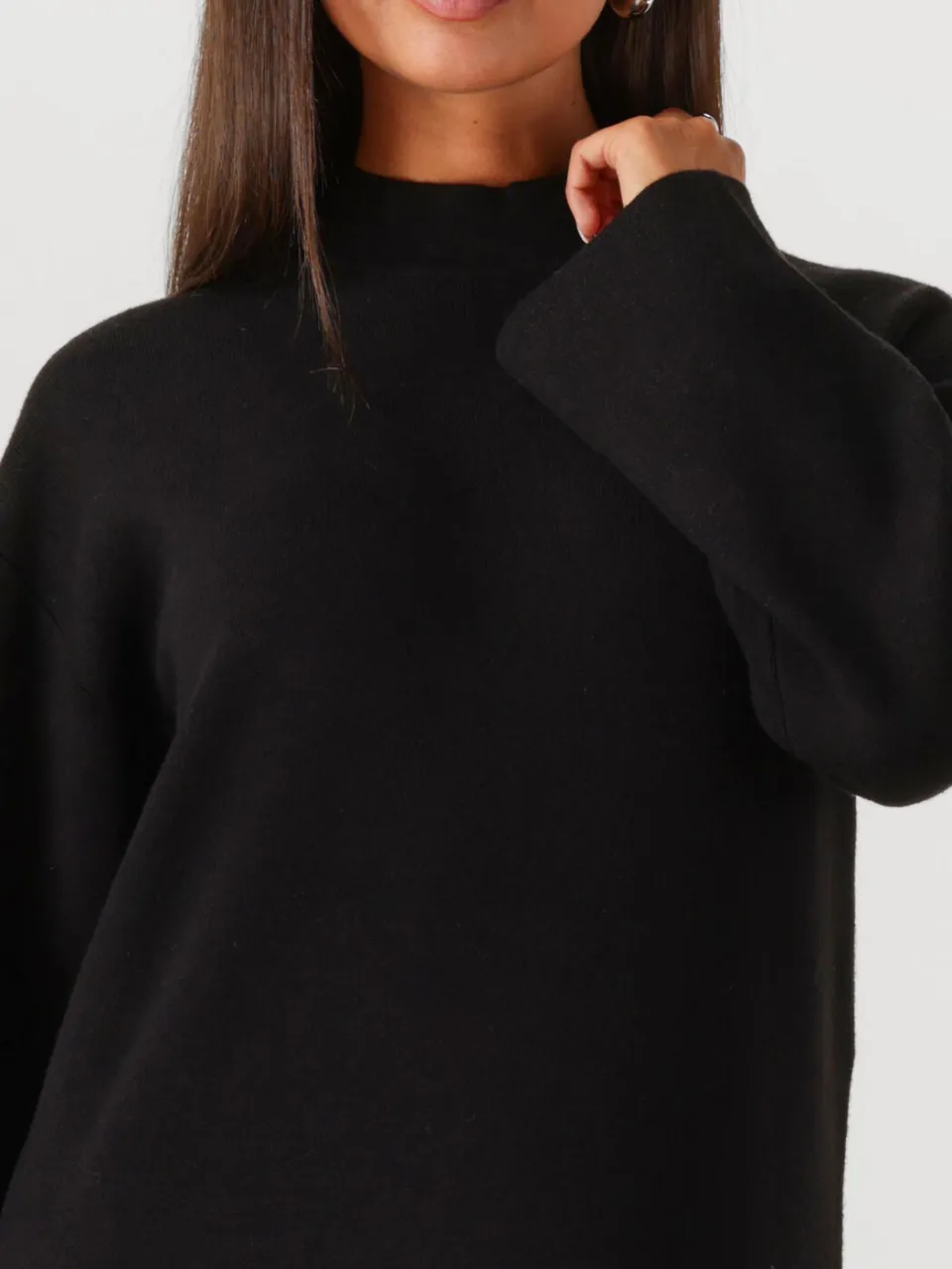 Y.A.S. YAS Dames Jurken Yaselma Ls Long Knit Dress - Zwart, foto 3