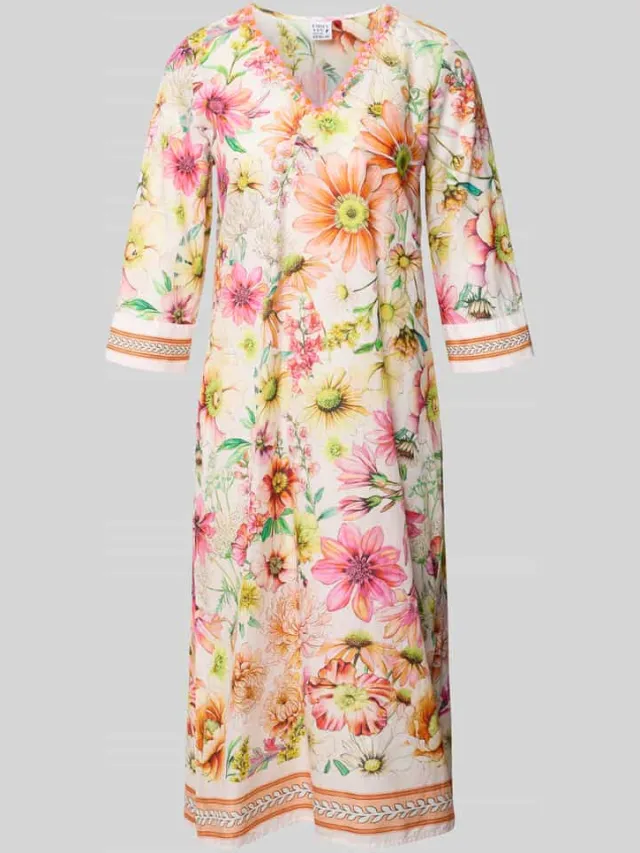 Emily Van den Bergh Tunikajurk in allover-look met V-hals wit, foto 2