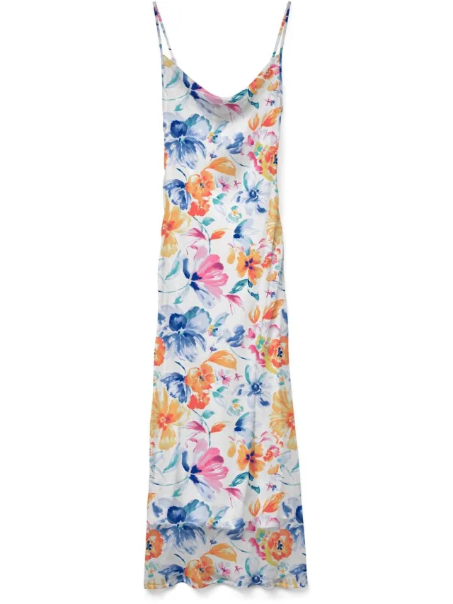 Vero Moda VMSMILLA SL 7/8 WATERFALL DRESS WVN GA - Dames - Maxi jurken Cloud Dancer