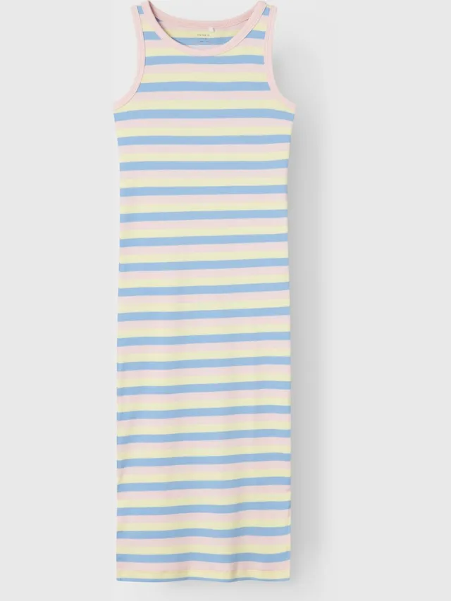 NAME IT NKFDORA SL XSL MAXI DRESS - Meisjes - Jurken pastel yellow / pattern stripes