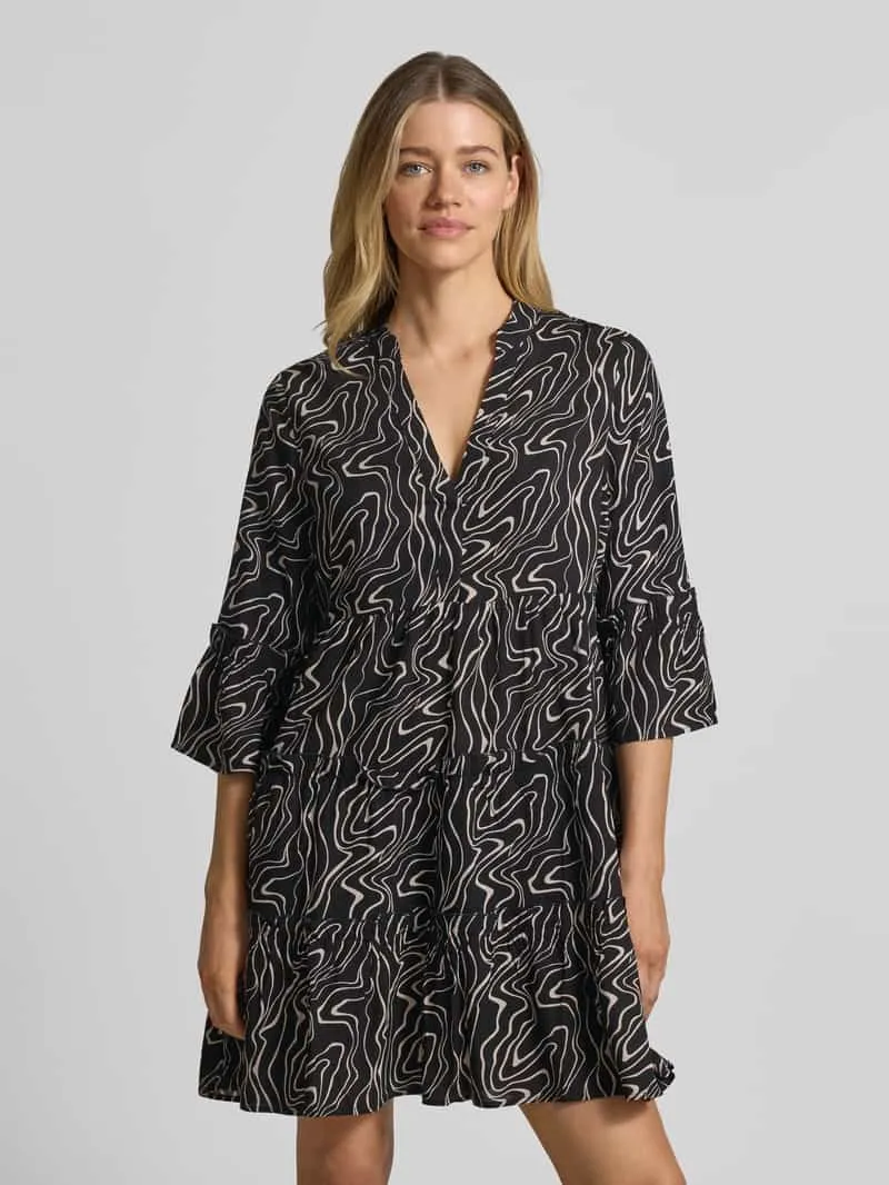 Vero Moda Uitlopend blousejurk van zuivere viscose model 'EASY JOY' Zwart