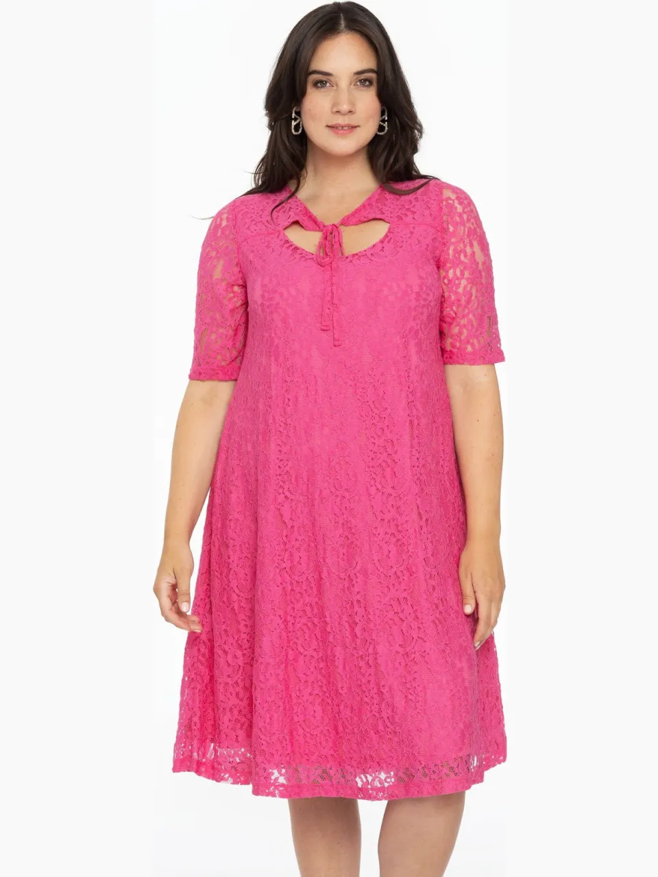 Yoek Jurk A-lijn met cut-out | Roze