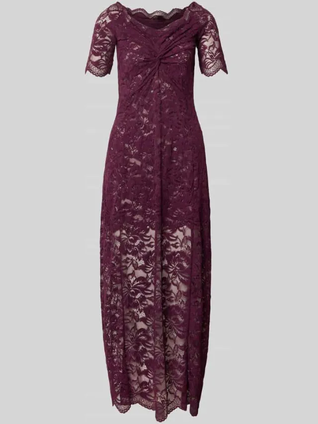 Rabanne Maxi-jurk met all-over kant paars, foto 2