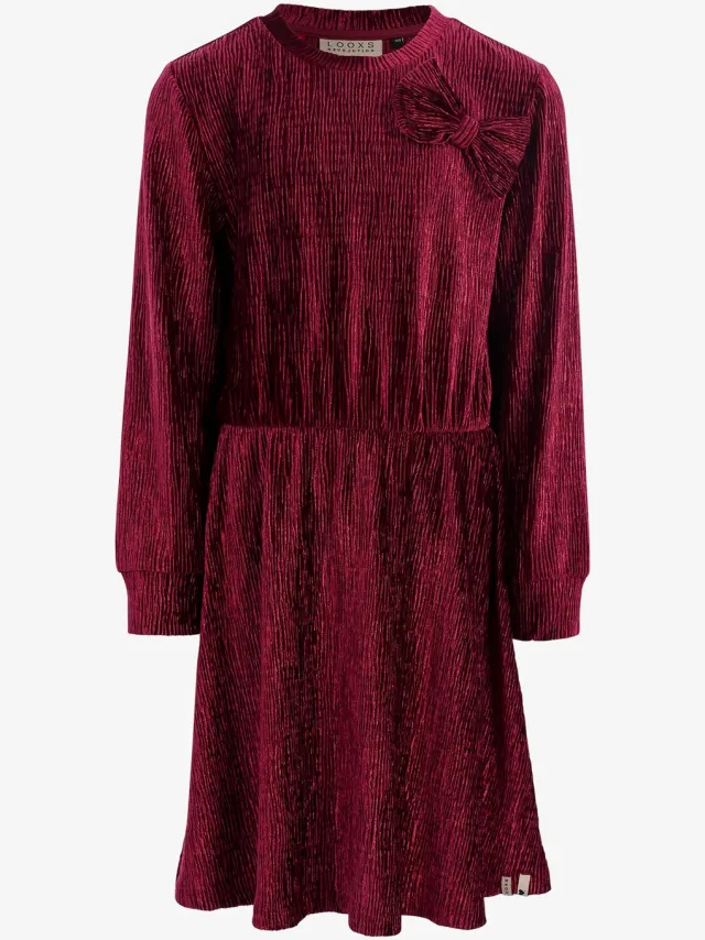 LOOXS REVOLUTION LOOXS Little Meisjes jurk - Maat 122 in de kleur rood van 93% Polyester 7% Spandex - 2633-7870-279