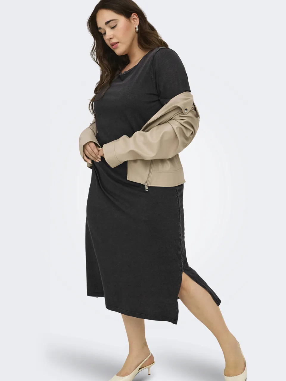Only Carmakoma T-shirtjurk zwart, foto 3