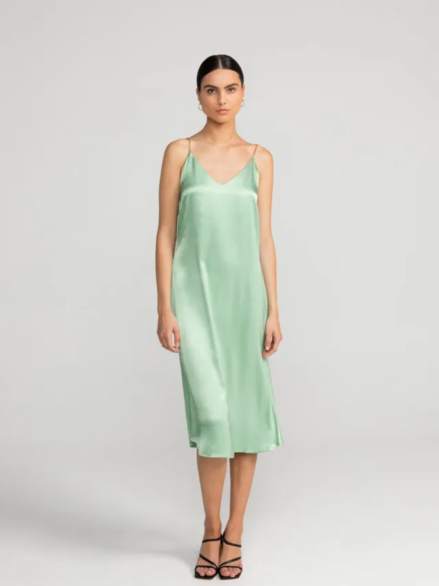 Lovjoi dames vegan Slipdress Elanie Mild Groen Lichtgroen