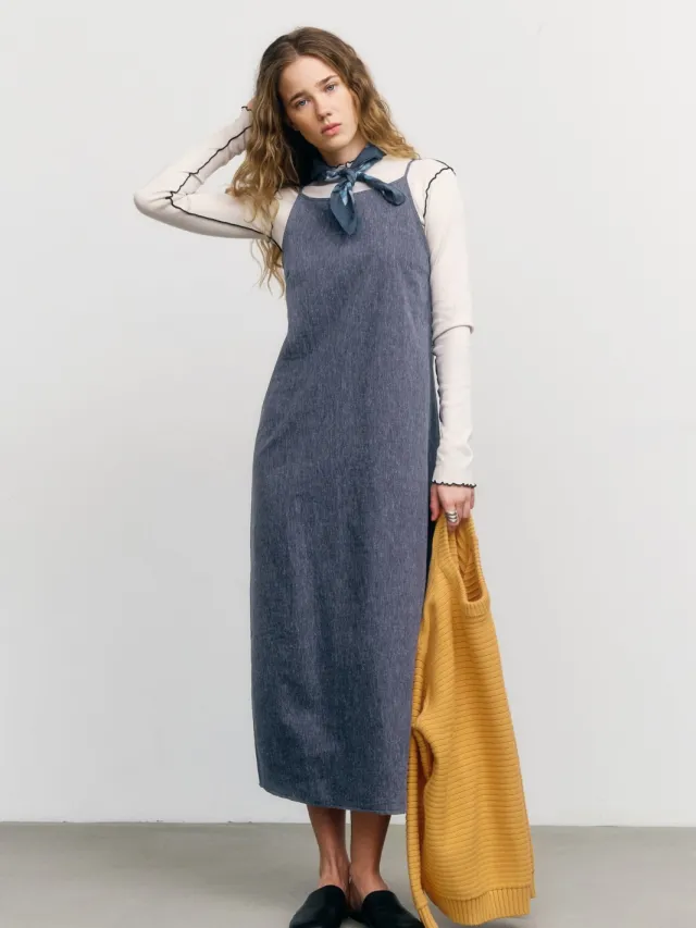 Rotholz dames vegan Jurk Sundress Gespikkeld Marineblauw Donkerblauw