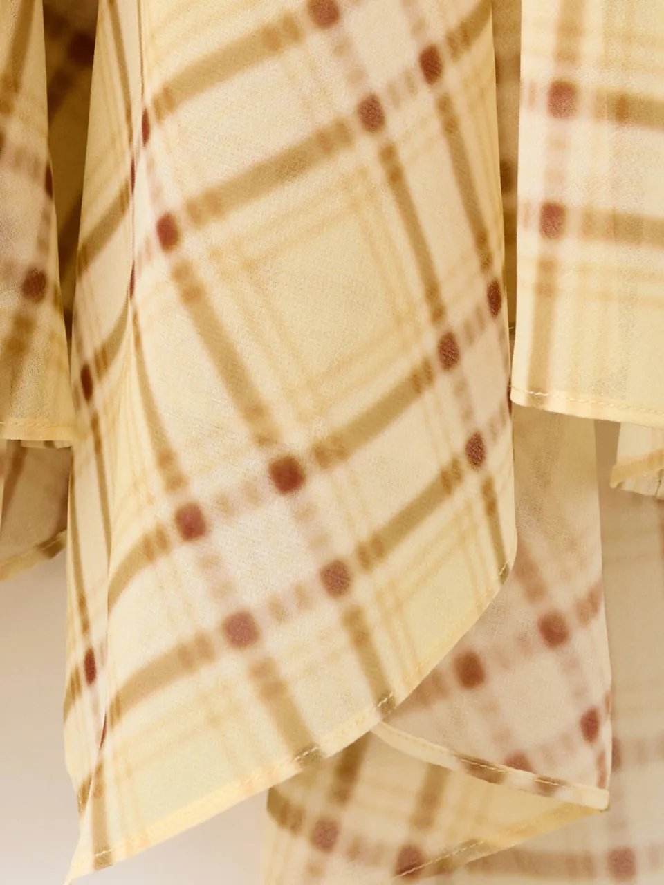 Mango viscose geruite midi jurk - lichtgeel, foto 5