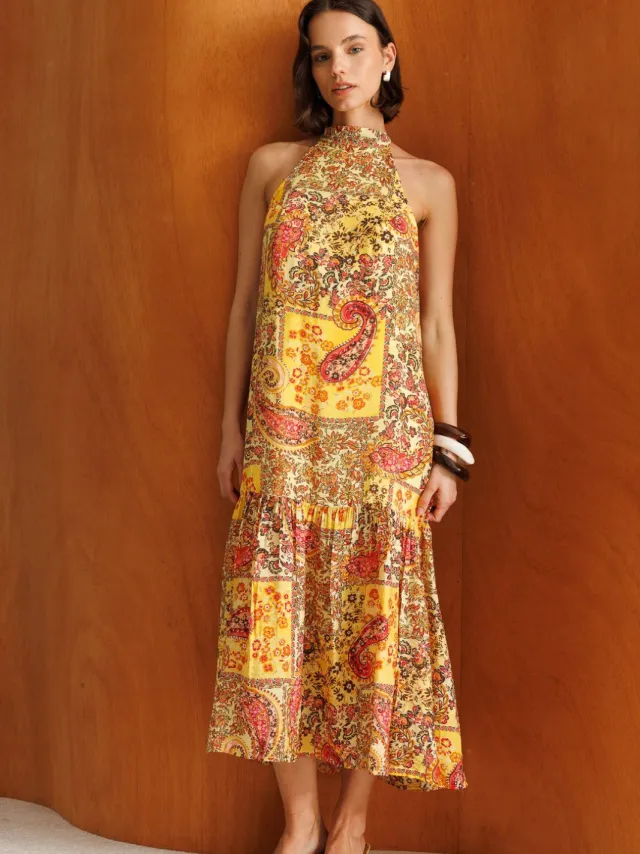 Mixray Dames Maxi Jurk Veelkleurig