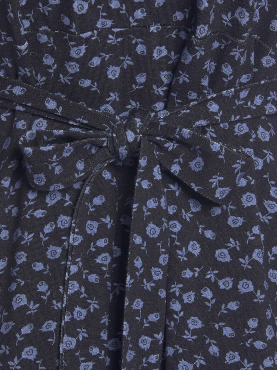 Jersey jurk zwart/blauw gebloemd, foto 2