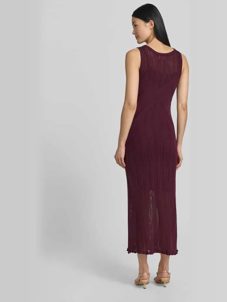 Jake*s Collection tricotjurk met ronde hals prune, foto 2