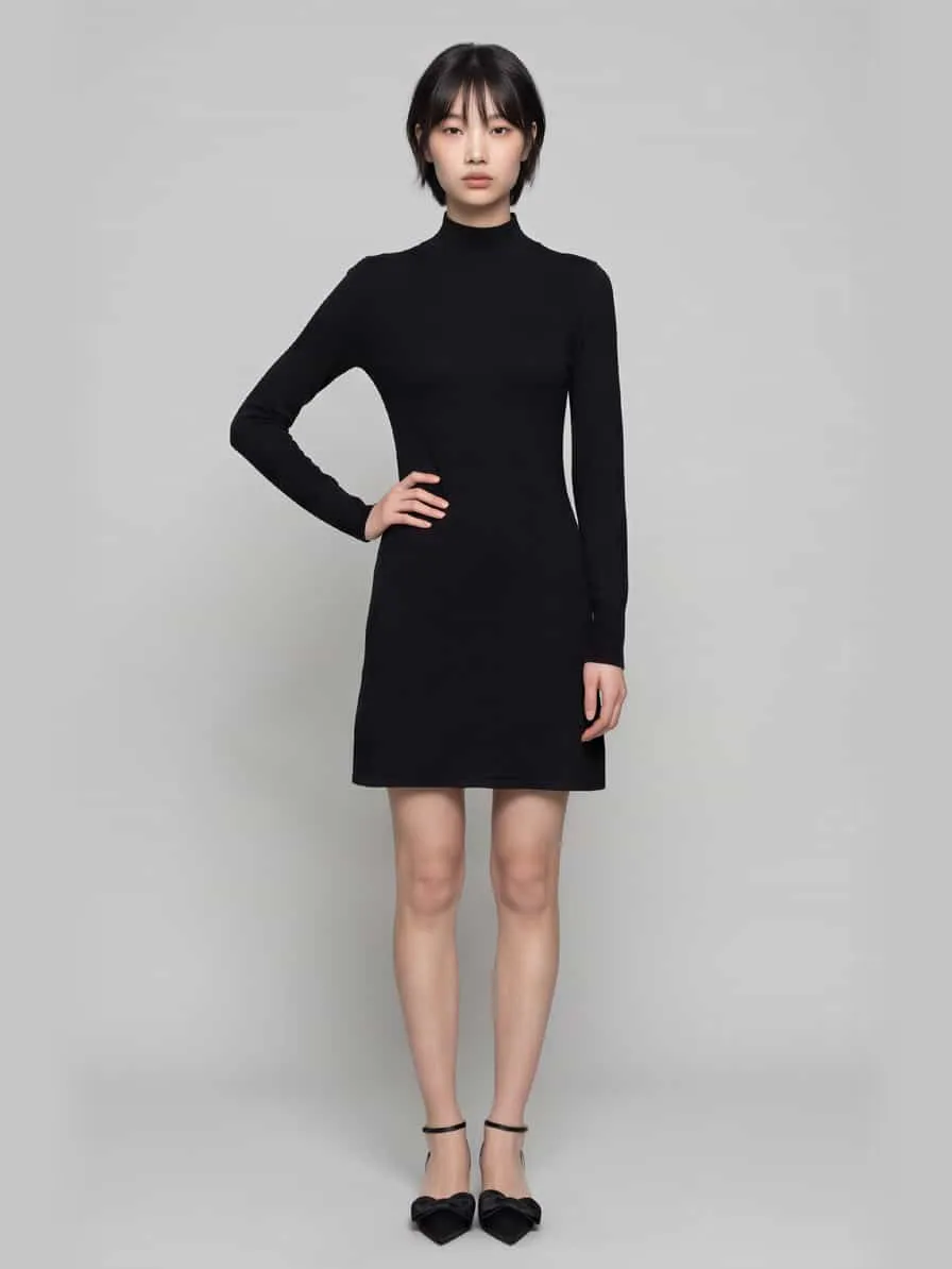 Only Tricotjurk met mockneck Zwart
