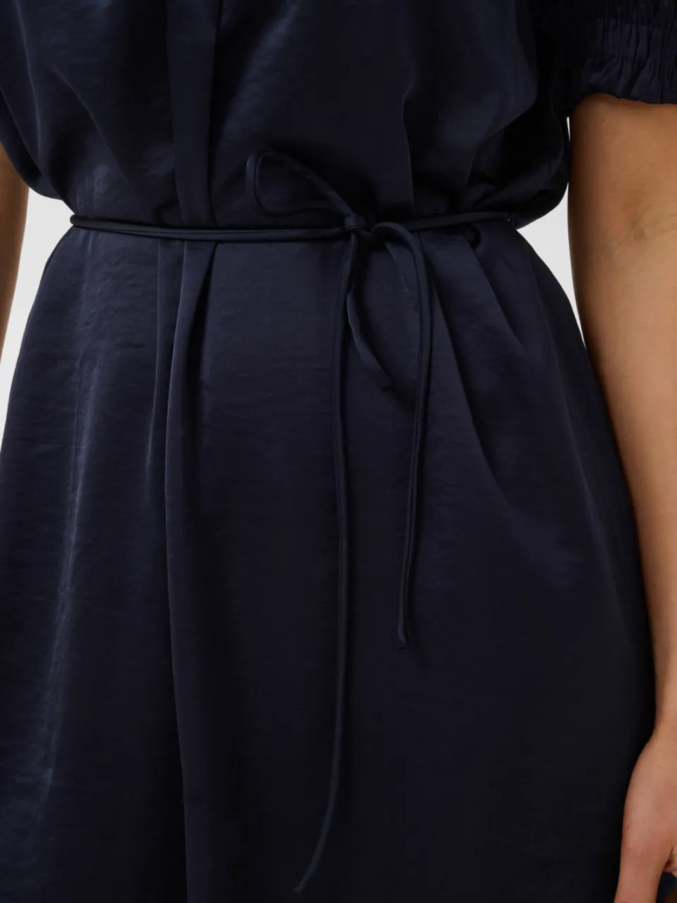 Saint Tropez viscose mini jurk met ceintuur - marineblauw, foto 4