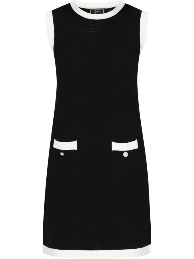 Faina Dress black white