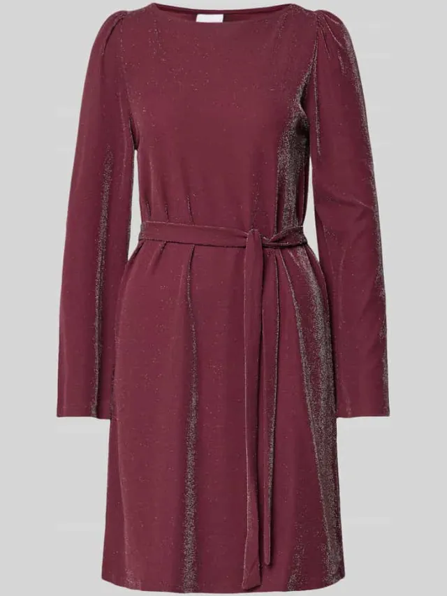 Vila Mini-jurk met boothals, model 'ELEINAS' prune, foto 2