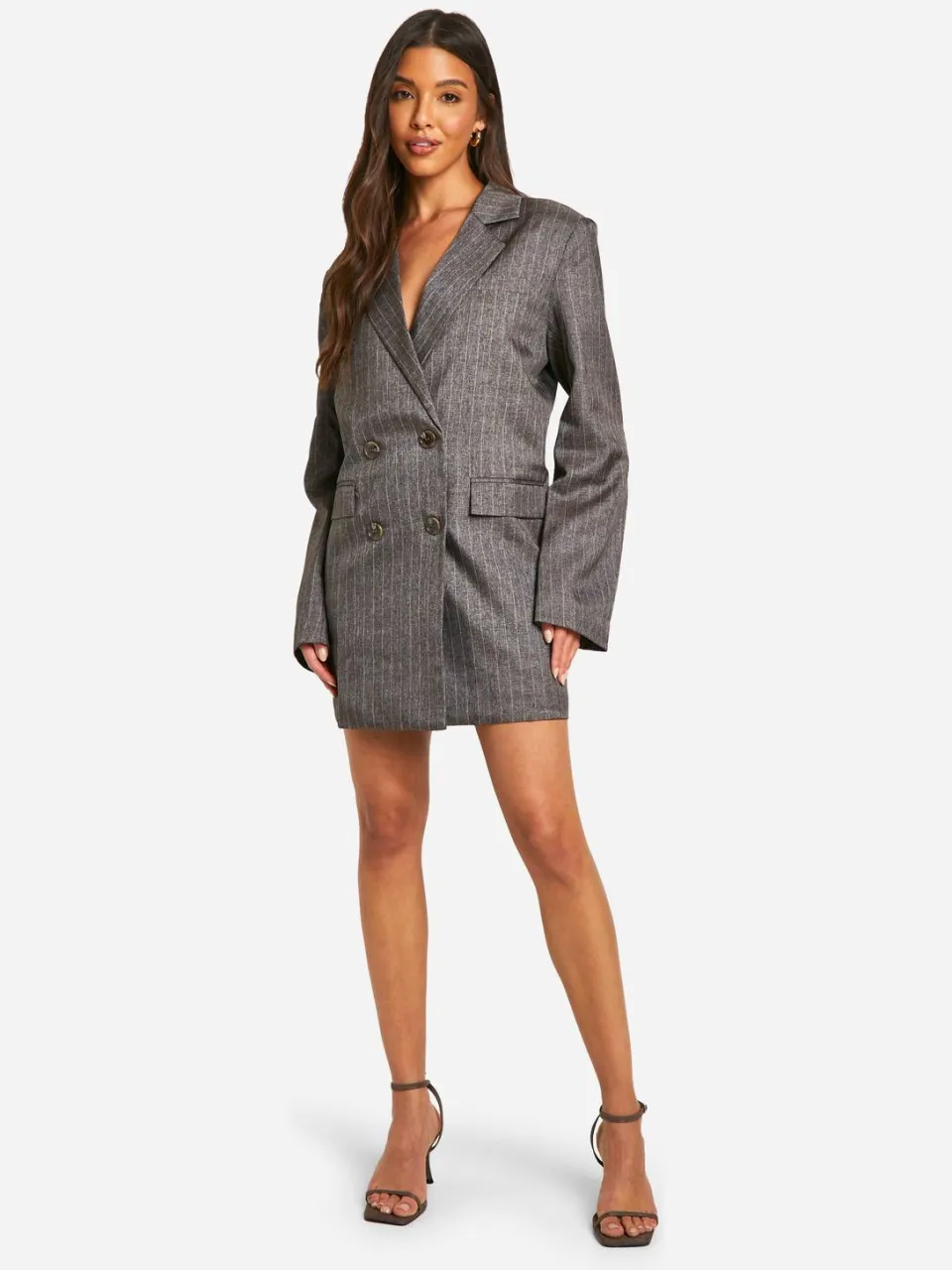 boohoo Dames Tailored Mini Blazer Dress bruin, foto 2