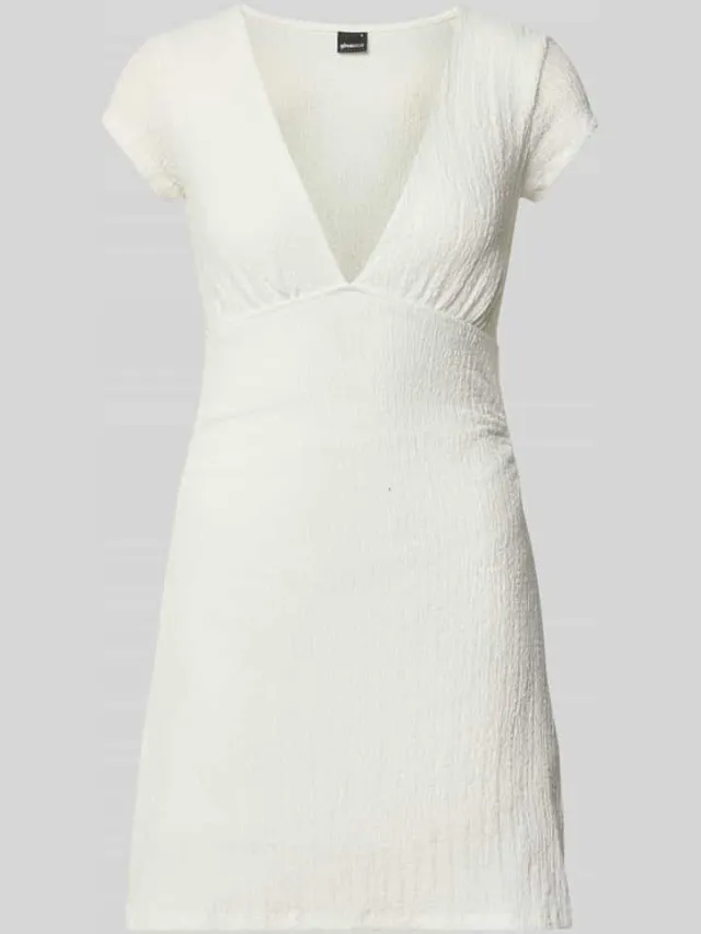 Gina Tricot mini-jurk met V-hals offwhite, foto 2
