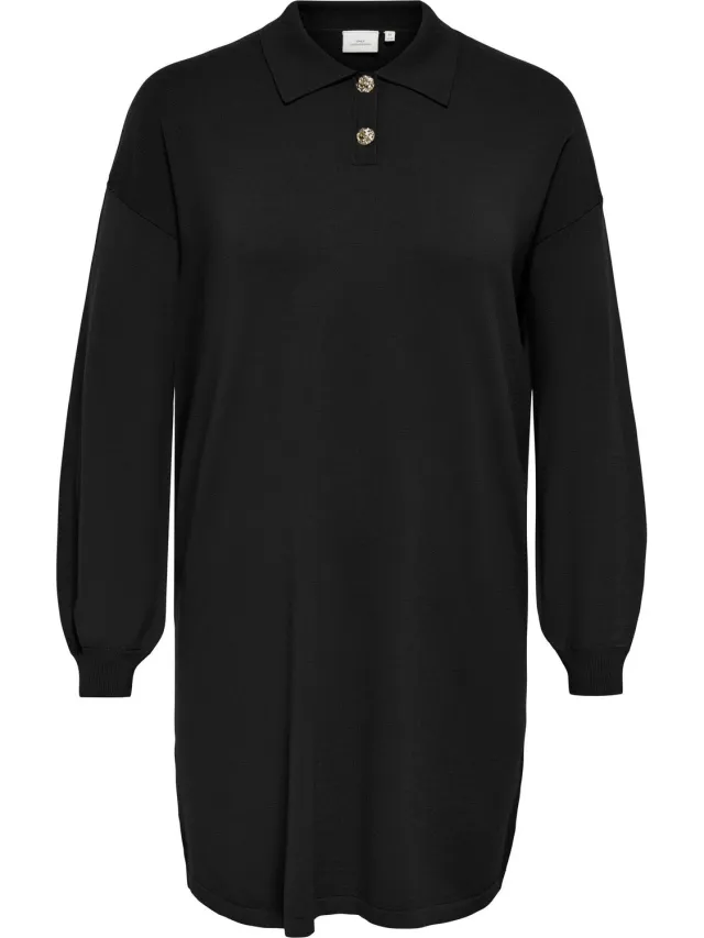 Only Carmakoma Gebreide jurk CARFIONA Korte jurk Black 1