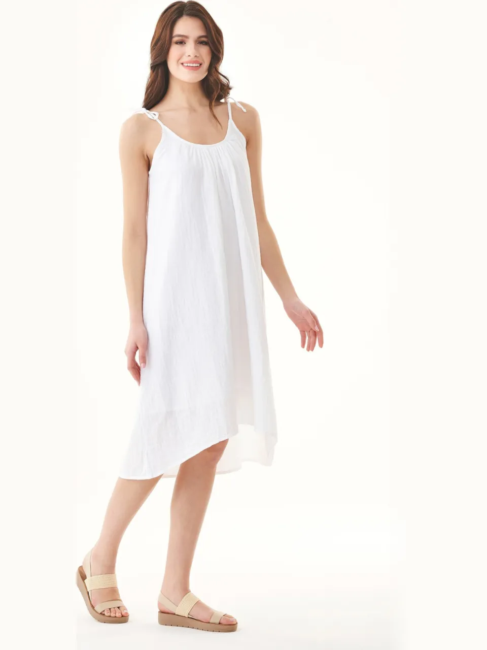 ORGANICATION dames vegan Maxi Jurk Spaghetti Strap Wit, foto 2
