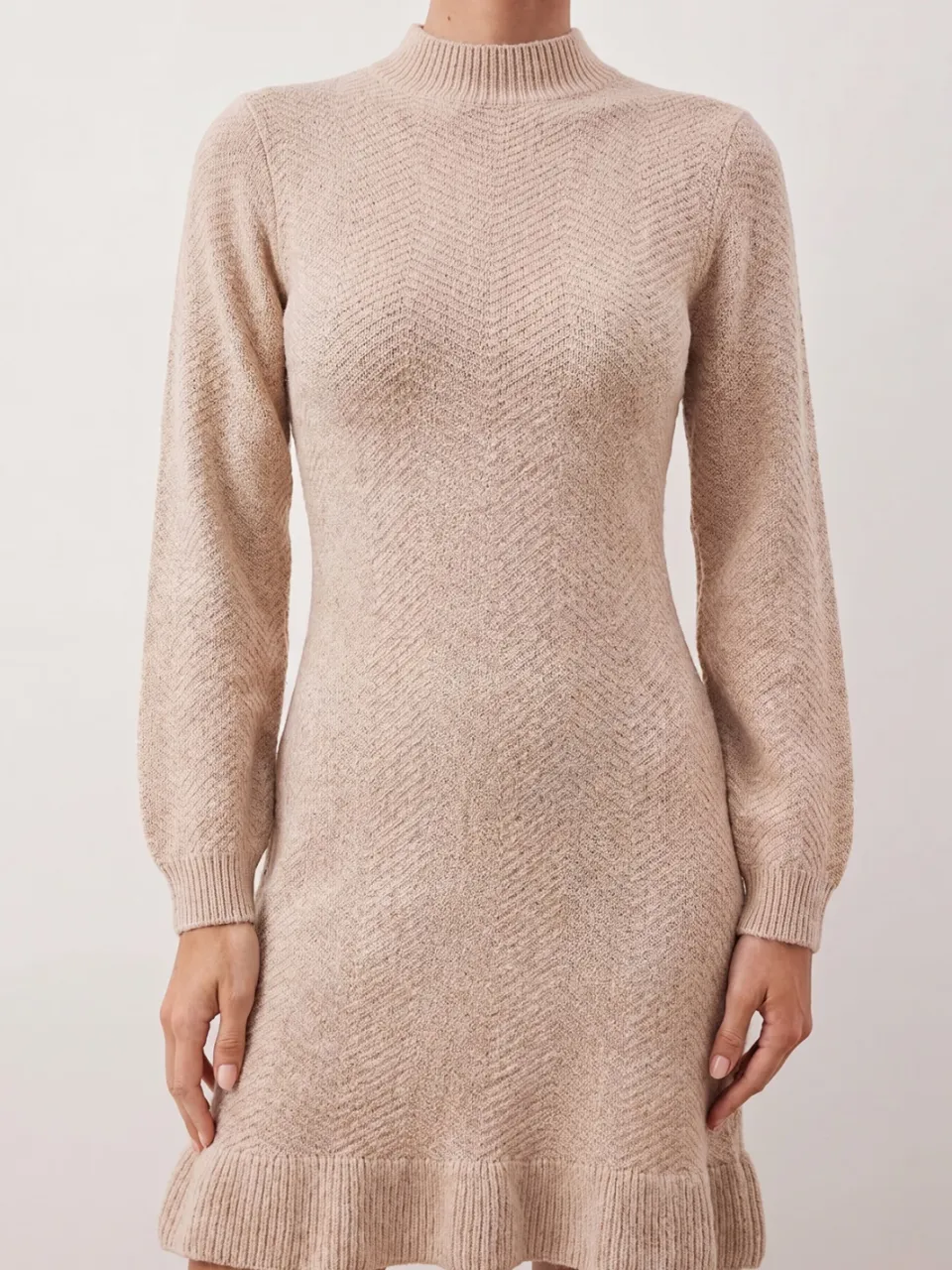 Trendyol TRENDYOLMİLLA Dames Beige Effen Extra Kort / Super Mini Lang Casual A-lijn Jurken, foto 2