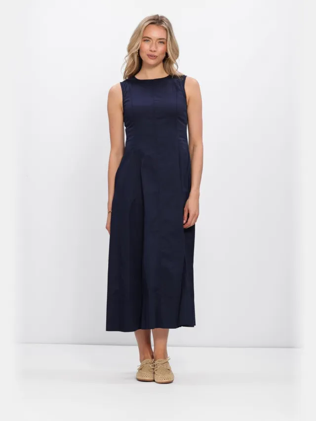 Y.A.S. YAS Dames Jurken Yasverna Sl Long Dress - Donkerblauw