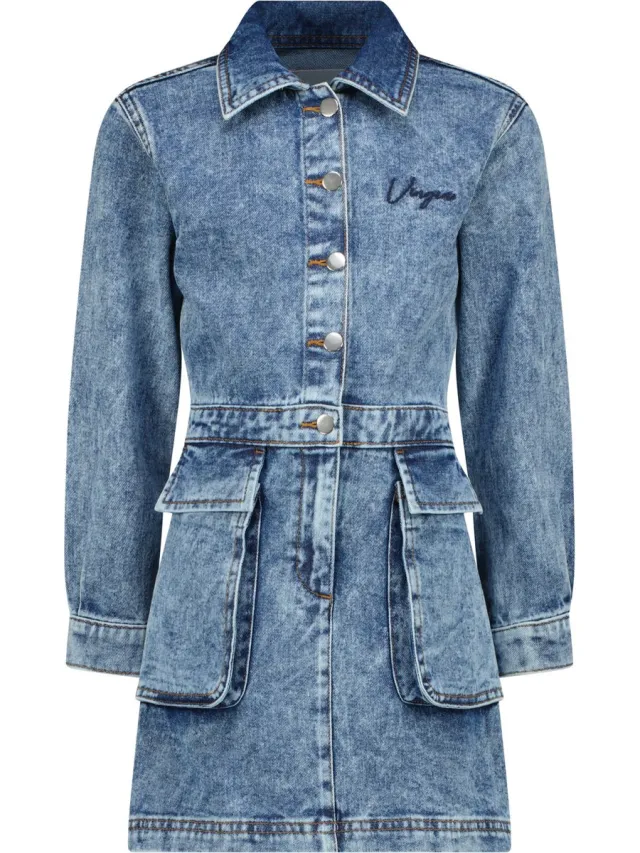 Vingino meisjes jurk Pietra mid blue wash