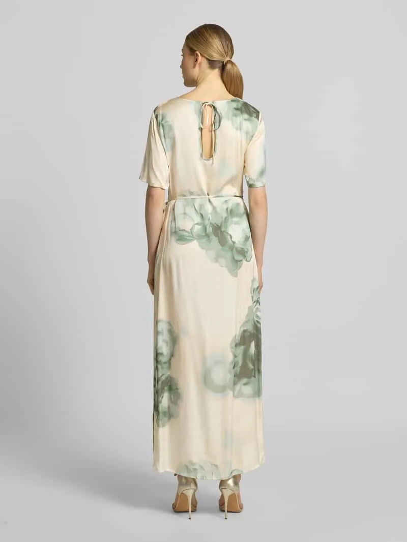 MbyM Maxi-jurk in wikkellook met vetersluiting model 'Kylar' beige, foto 3
