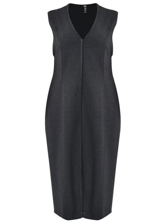 Mat Fashion Plus Size bodycon midi jurk - grijs, foto 2