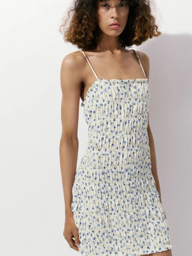 Mango gebloemde zomerjurk - blauw, foto 5
