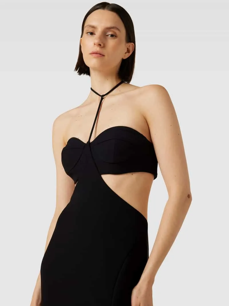 Vera Wang Avondjurk met halter, model 'VALORVIRGIL' zwart, foto 3