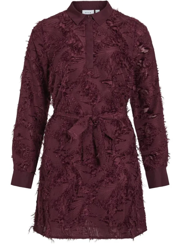 Vila VIMISANJA L/S SHORT SHIRT DRESS - Dames - Mini jurken Violet