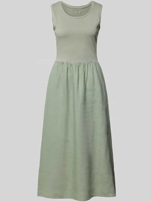 Oui Midi-jurk met Ronde hals groen, foto 2
