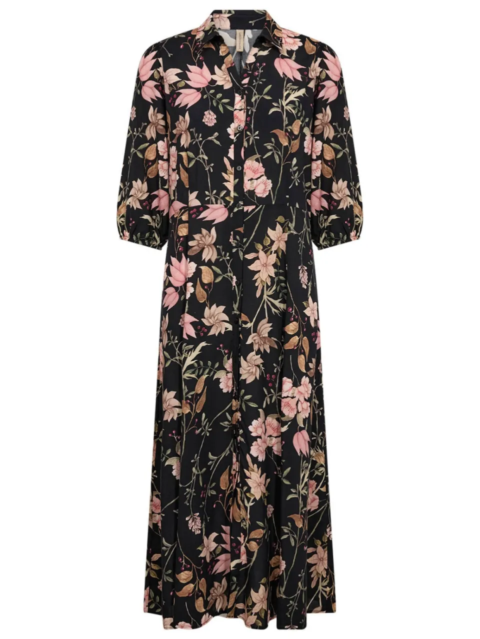 Soyaconcept viscose gebloemde blousejurk - zwart, foto 2