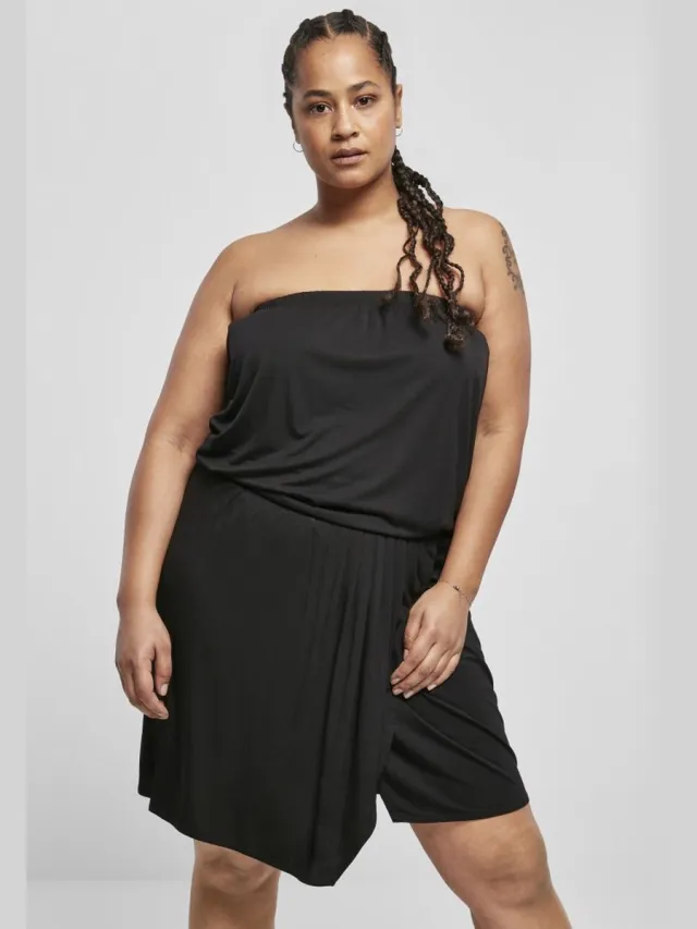 Urban Classics Viscose Short Bandeau Korte jurk - L - Zwart