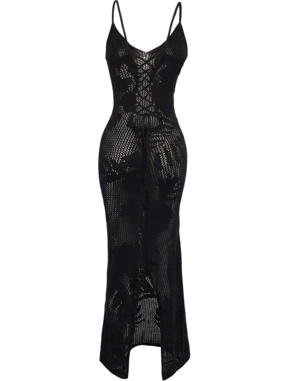 Trendyol TRENDYOLMİLLA Dames Zwart Ajour Maxi Mouwloos Strandkleding Bodycon Jurken, foto 2