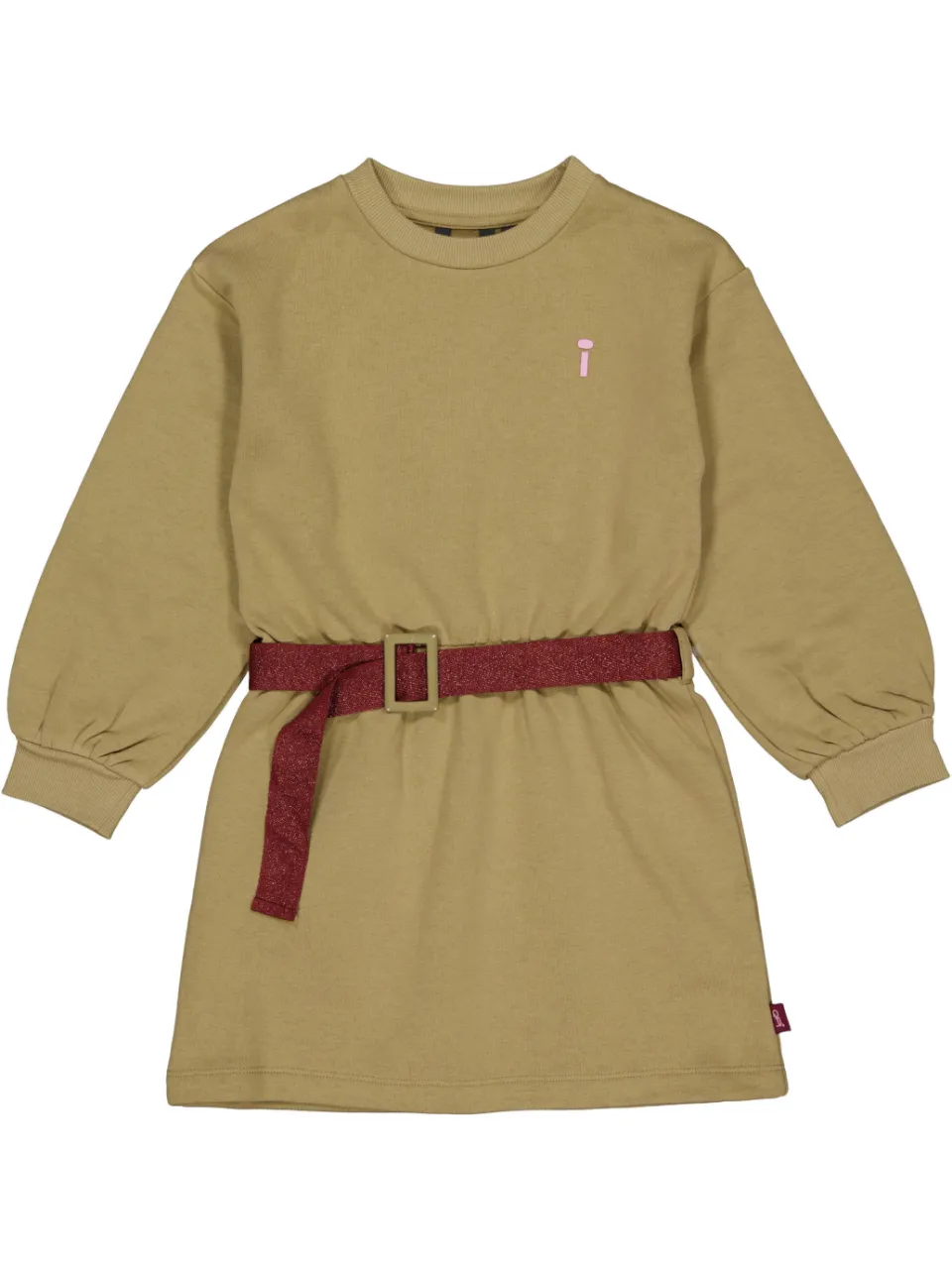 QPI korte sweatjurk met ceintuur groen, foto 3
