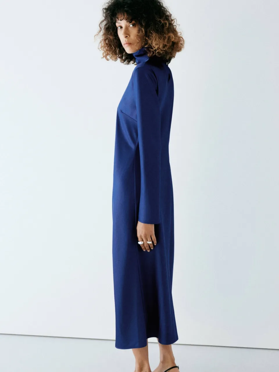 Mango midi jurk - donkerblauw, foto 3