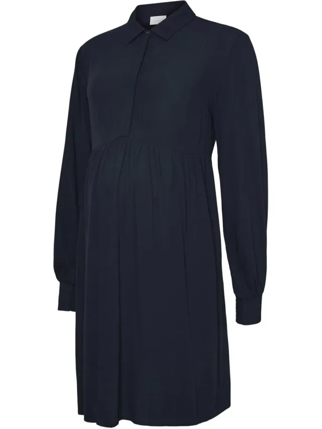 Mamalicious MLESRA LIA LS WO ABK DRESS 2F - Dames - Mini jurken Navy Blazer