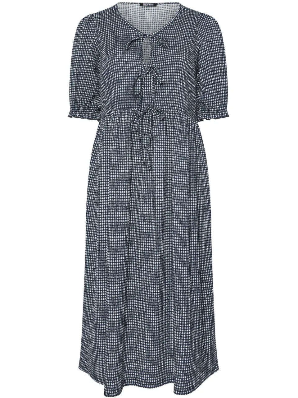 Yours Zwarte Midaxi Jurk Met Gingham Strik Aan De Voorkant, foto 4