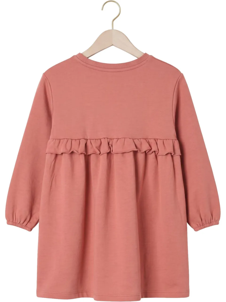 Lil' Atelier Nmfkilano sweatjurk met ruches oudroze, foto 2