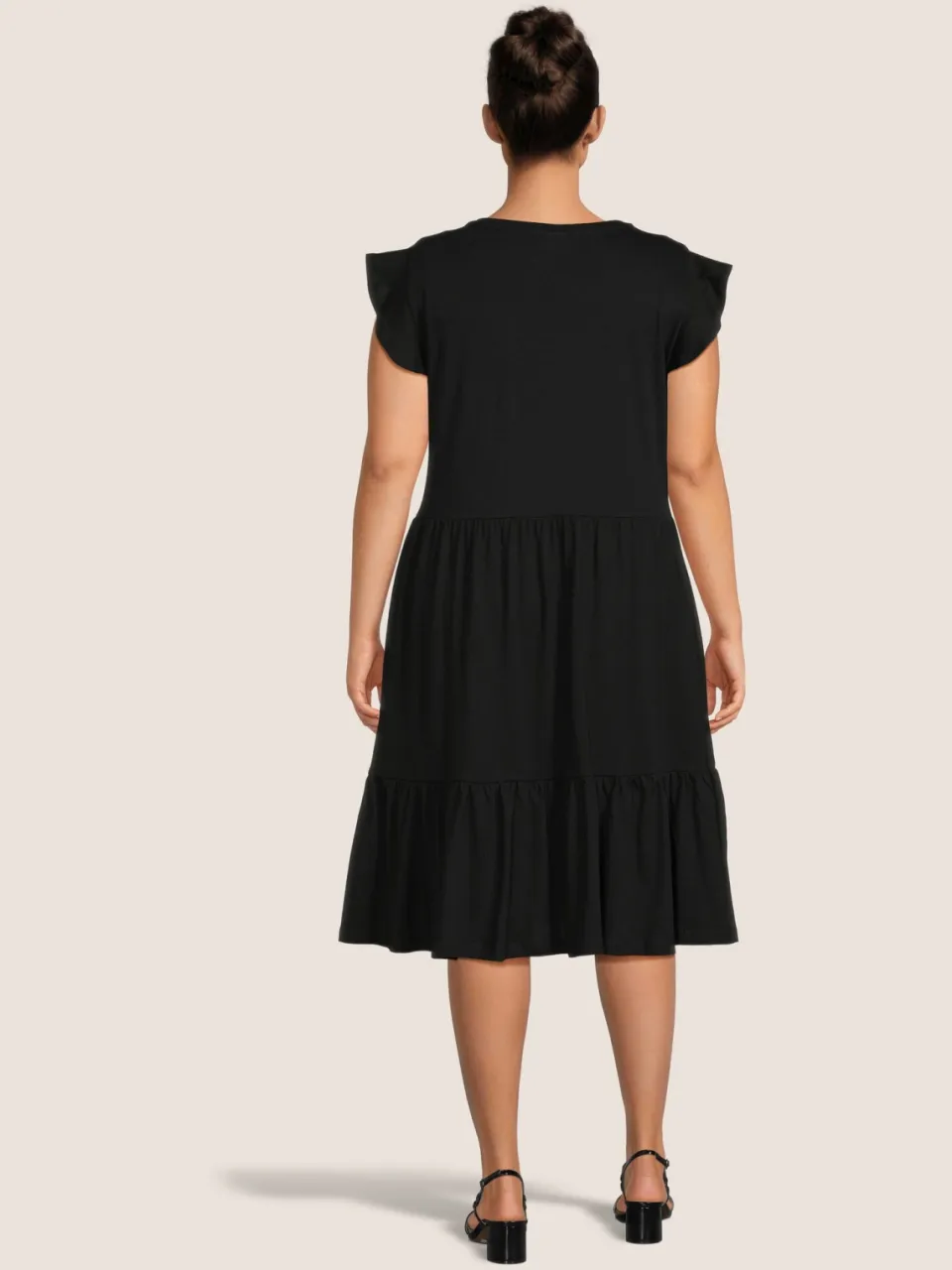 Only Carmakoma Plus Size korte A-lijn jurk met ruches - zwart, foto 4