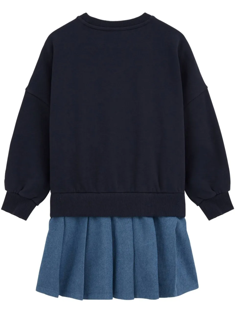 WE Fashion midi sweatjurk donkerblauw/lichtblauw, foto 3